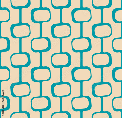 Mid century vector modern 1950s style vintage retro atomic seamless pattern. Fifties style background texture