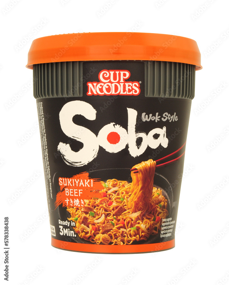 Nissin Soba cup noodles sukiyaki wok style flavour instant noodles in