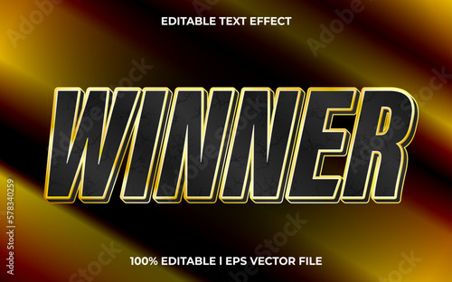 Winner 3d text effect and editable text, template 3d style use for game tittle