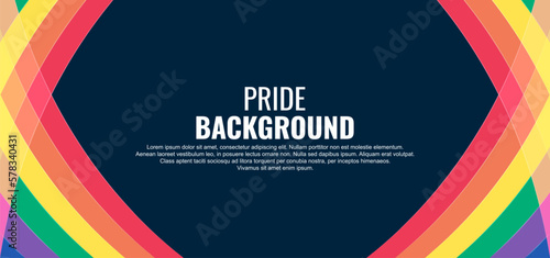 LGBT pride abstract background. Vector background with abstract lines and rainbow colors. Vector Banner Template for Pride Month