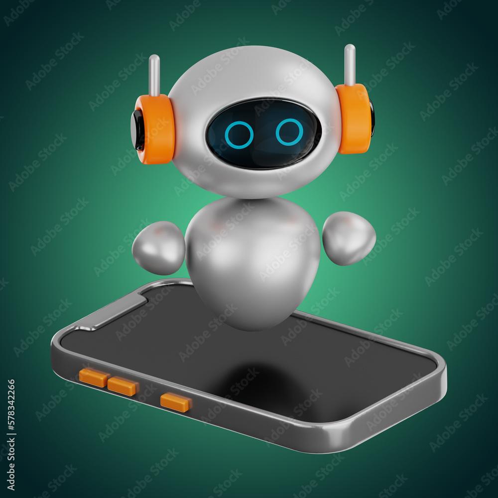 Premium robotic technology artificial intelligence robot icon 3d rendering on isolated background Premium robotic technology artificial intelligence robot icon 3d rendering on isolated background