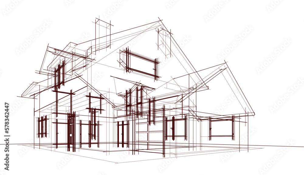 sketch of a house sketch of a house