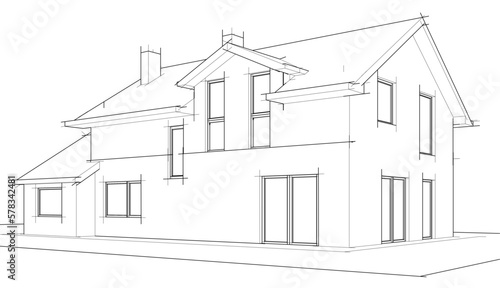 sketch of a house