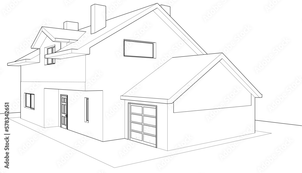 sketch of a house