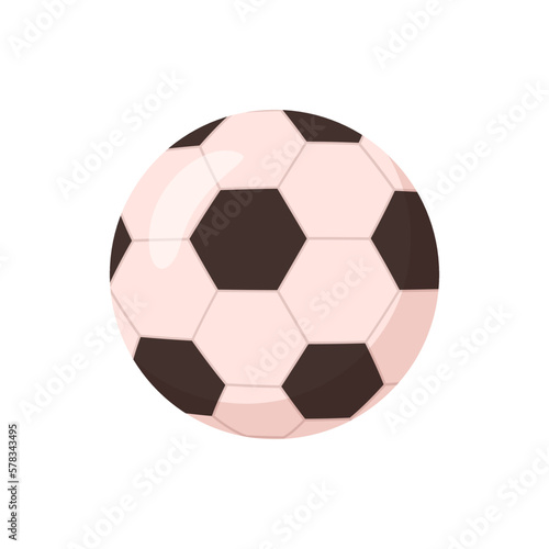 Football sports equipment  isolated ball for playing on field with players. Hobby or professional sportive activities  exercises. Vector in flat style