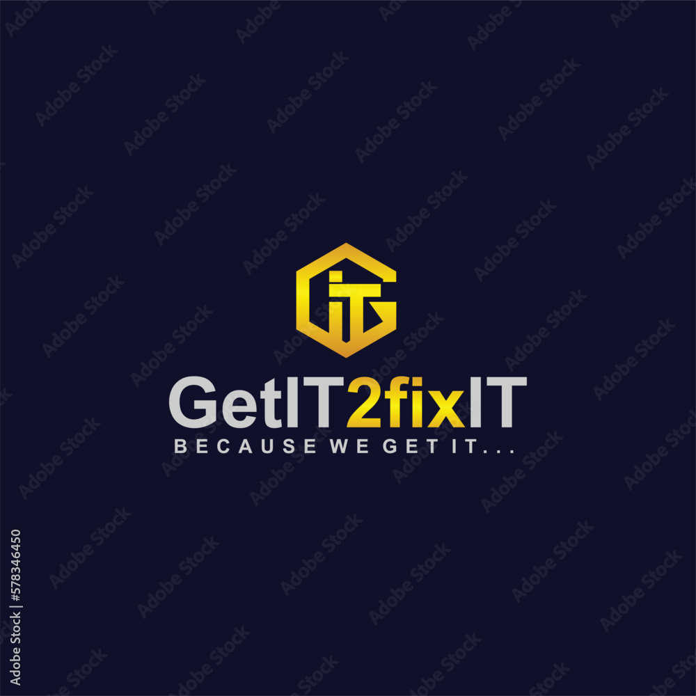 letter GIT gold logo design color full template