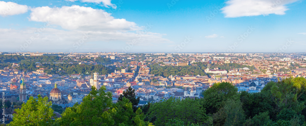 Morning Lviv City (Ukraine) panorama from 