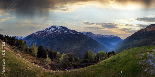 Evening mountain landscape (Timmelsjoch, Austria )