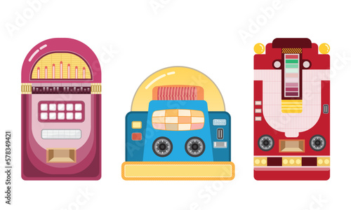 jukebox icon flat design music cartoon concept. vector, illustration