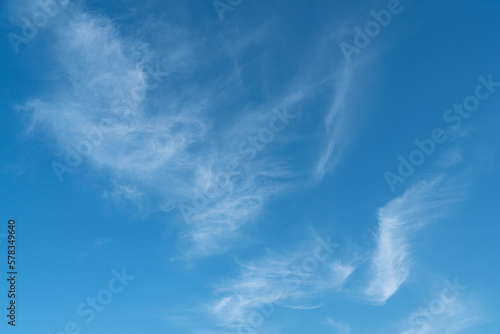 blue sky with some wispy clouds