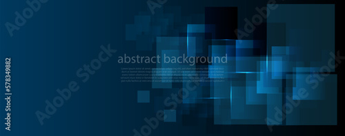 Abstract technology futuristic digital graphic concept square pattern with lighting glowing particles square elements on blue background. Vector illustration.