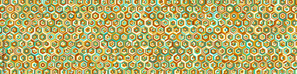  Hexagonal Maze pattern abstract illustration