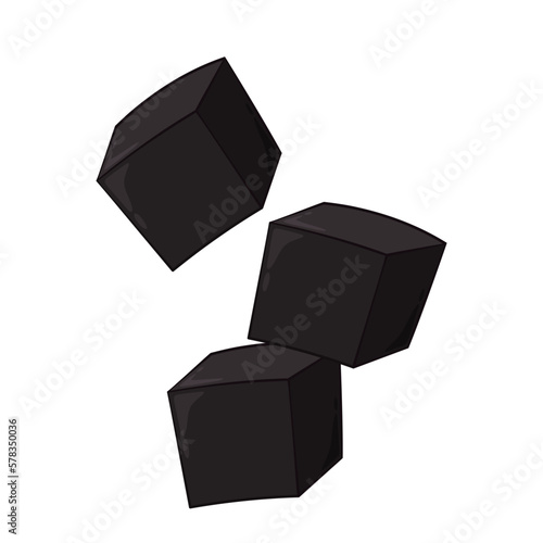 Grass jelly vector. Grass jelly isolated on white background. Vector illustration of sweet dessert concept. Pile of Grass jelly.