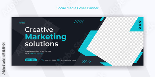 Creative marketing agency social media banner or social media template
