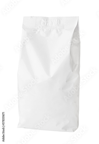 Blank snack paper bag package isolated on transparent background