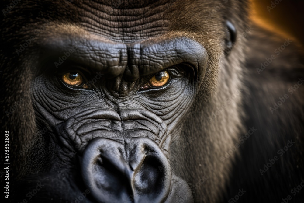 Illustration of a wild animal - Gorilla - Created with Generative ai Illustration of a wild animal - Gorilla - Created with Generative ai