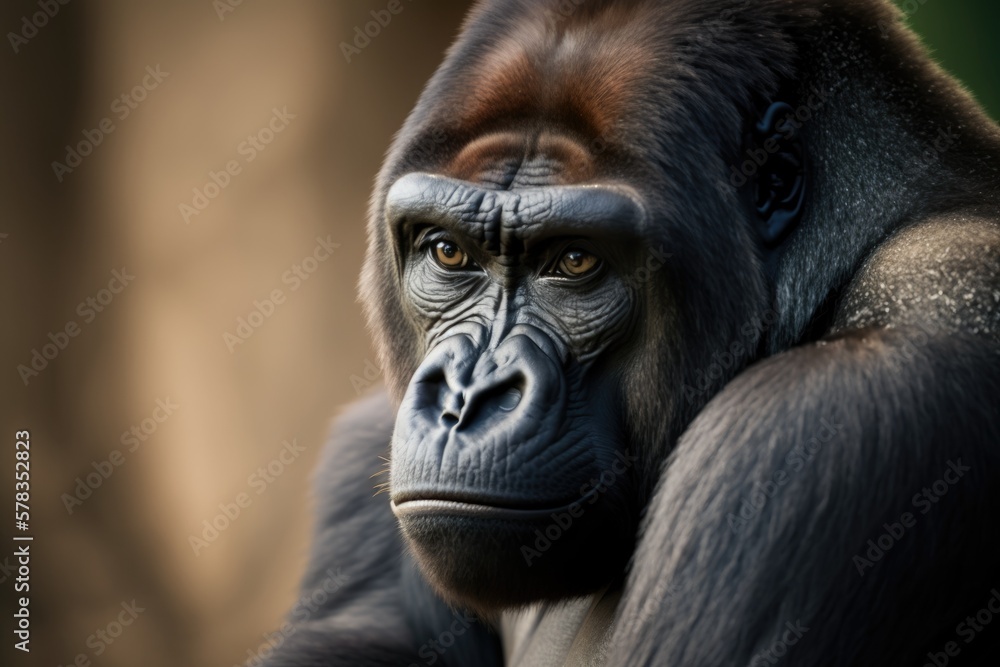 Obraz premium Illustration of a wild animal - Gorilla - Created with Generative ai