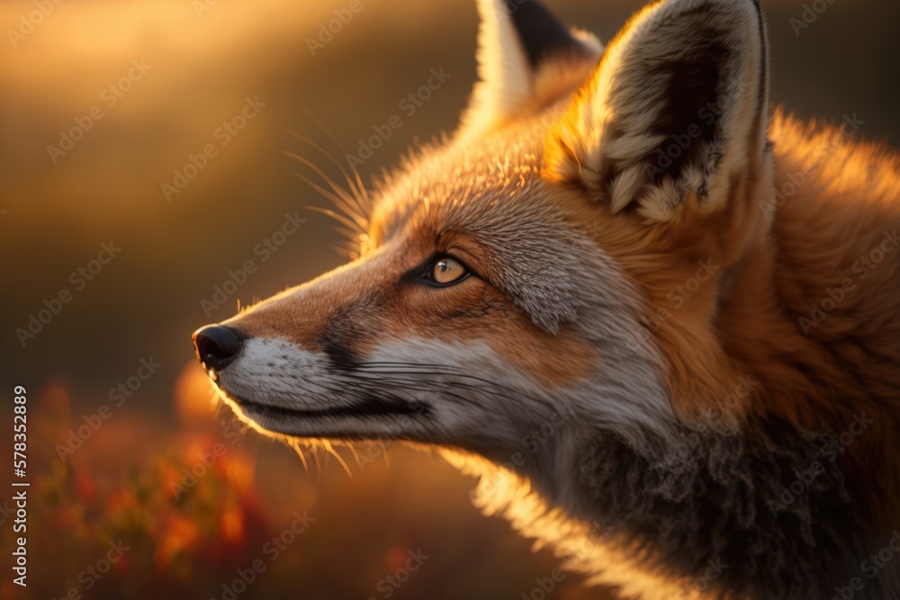 Illustration of a wild animal - red fox - Created with Generative ai