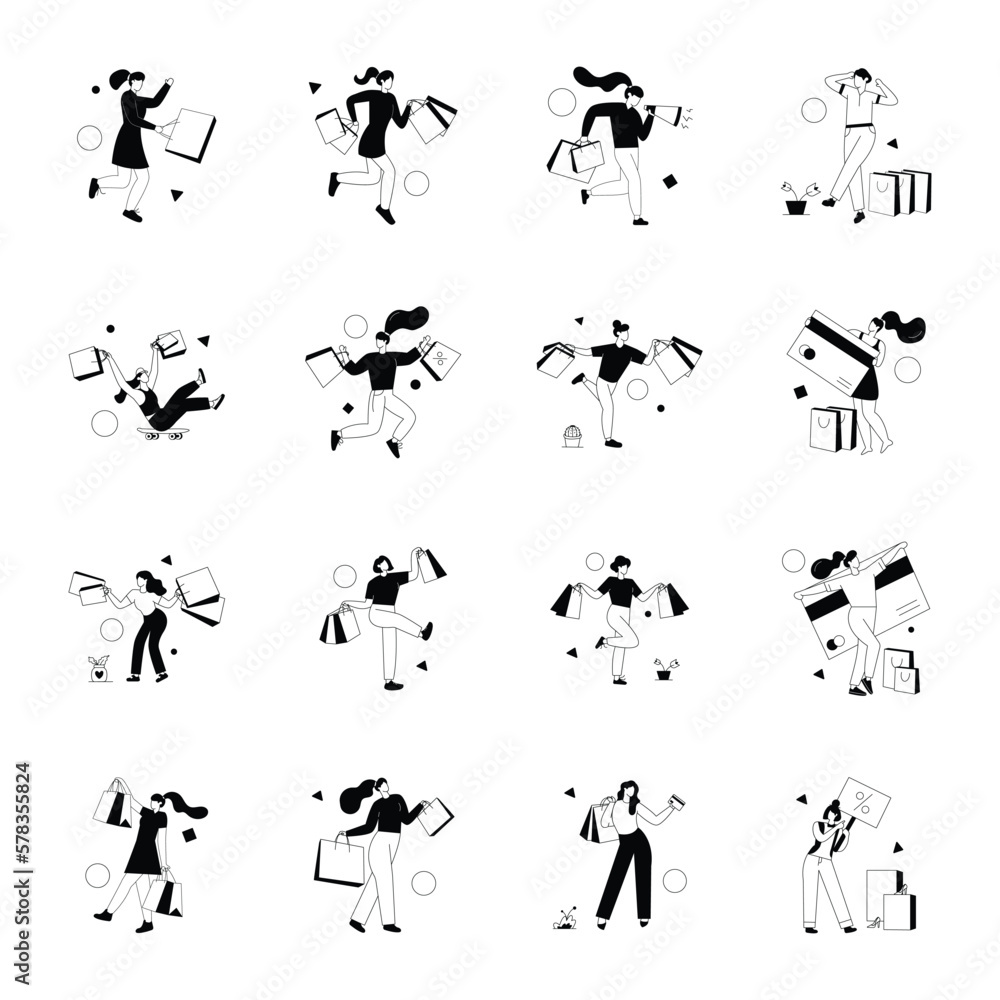Linear Illustration Set of Sale Shopping
Linear Illustration Set of Sale Shopping