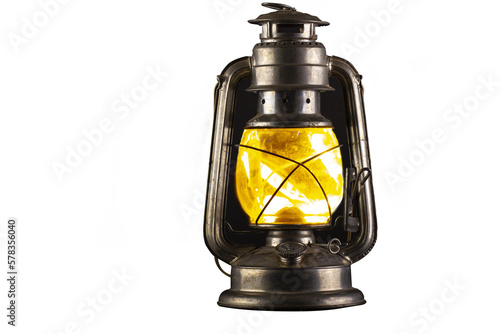 old oil lamp  lantern decoration lightining  isolated  photo