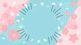 春の新生活セール、桜のスプリングセールのベクター背景イラスト素材