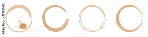 coffee stains. Traces coffee splashes set. Vector.Vector Illustration of Spilled coffee Stains	
