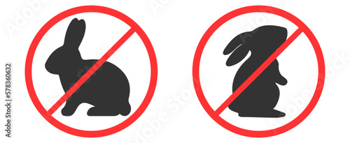 not tested on animals. Animal cruelty free symbol design. Product not tested on animals sign with bunny rabbit stamp. Vector illustration.