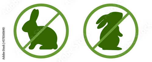 not tested on animals. Animal cruelty free symbol design. Product not tested on animals sign with bunny rabbit stamp. Vector illustration.