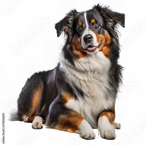 english shepherd isolated on white background. generated by AI