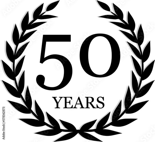50 Years Anniversary Laurel, black and white