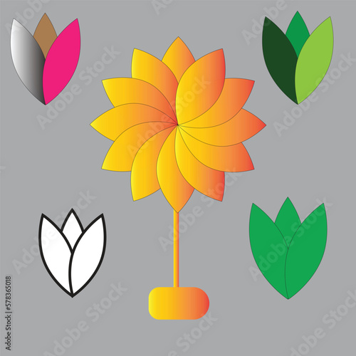 Creative flower design templates vector 
