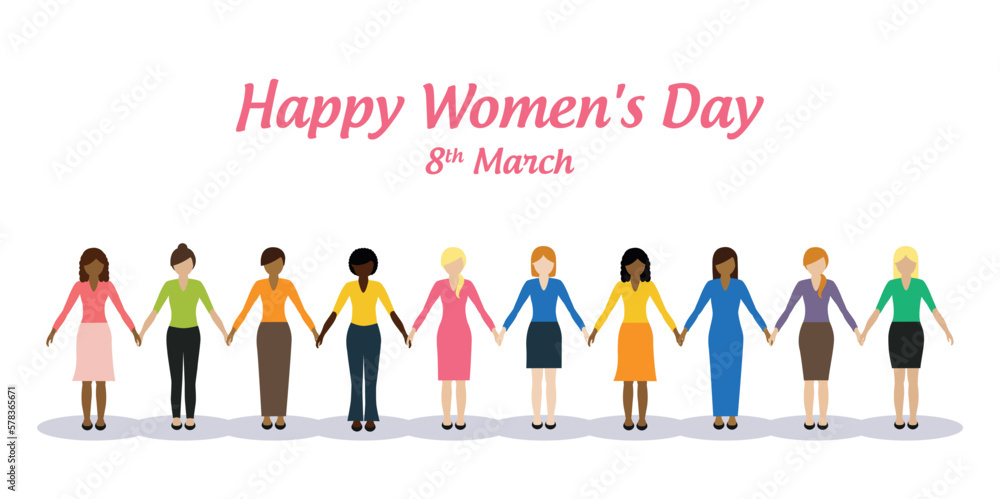 happy womens day 8th march group of different women happy womens day 8th march group of different women