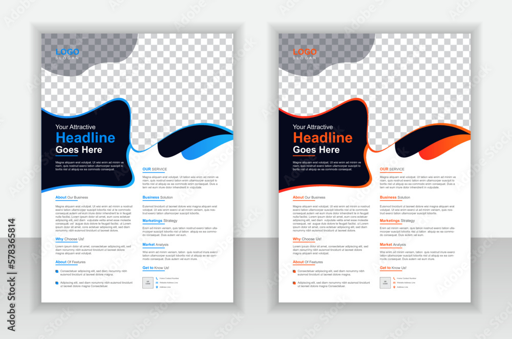 Professional Business Flyer Template Design In A4 Size 