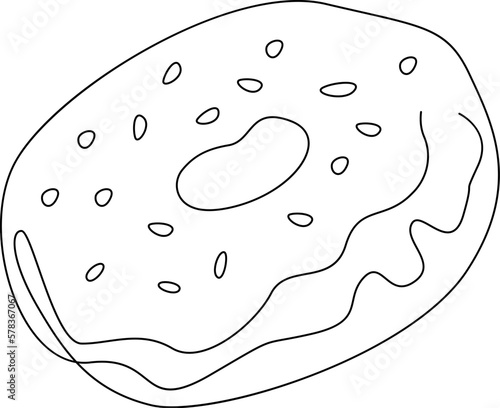Glazed Donut Line art dessert