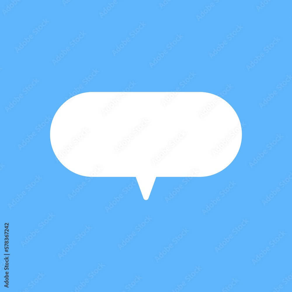 White speech bubbles vector element on blue background, Text balloon, Vector icon. White speech bubbles vector element on blue background, Text balloon, Vector icon.