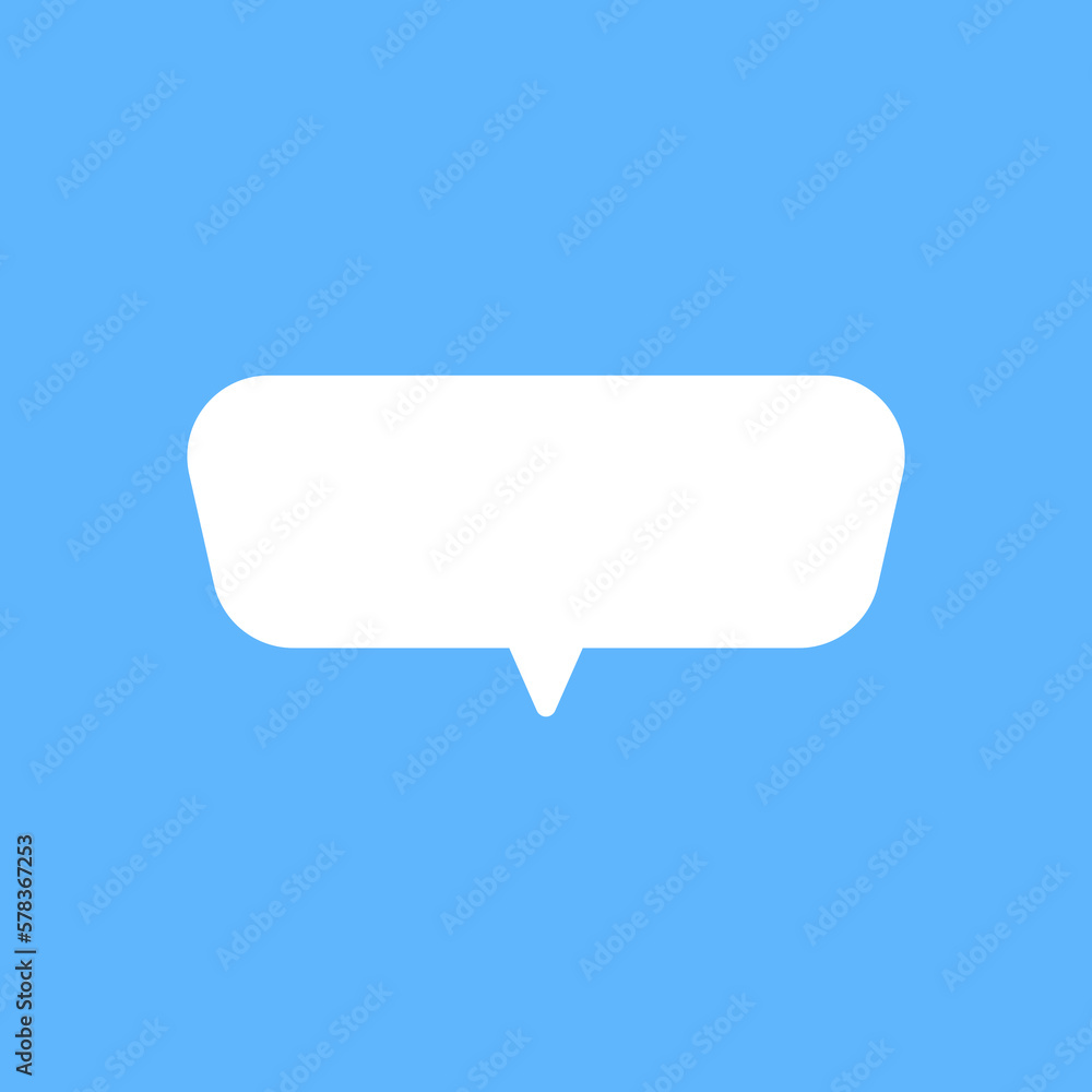 White speech bubbles vector element on blue background, Text balloon, Vector icon. White speech bubbles vector element on blue background, Text balloon, Vector icon.