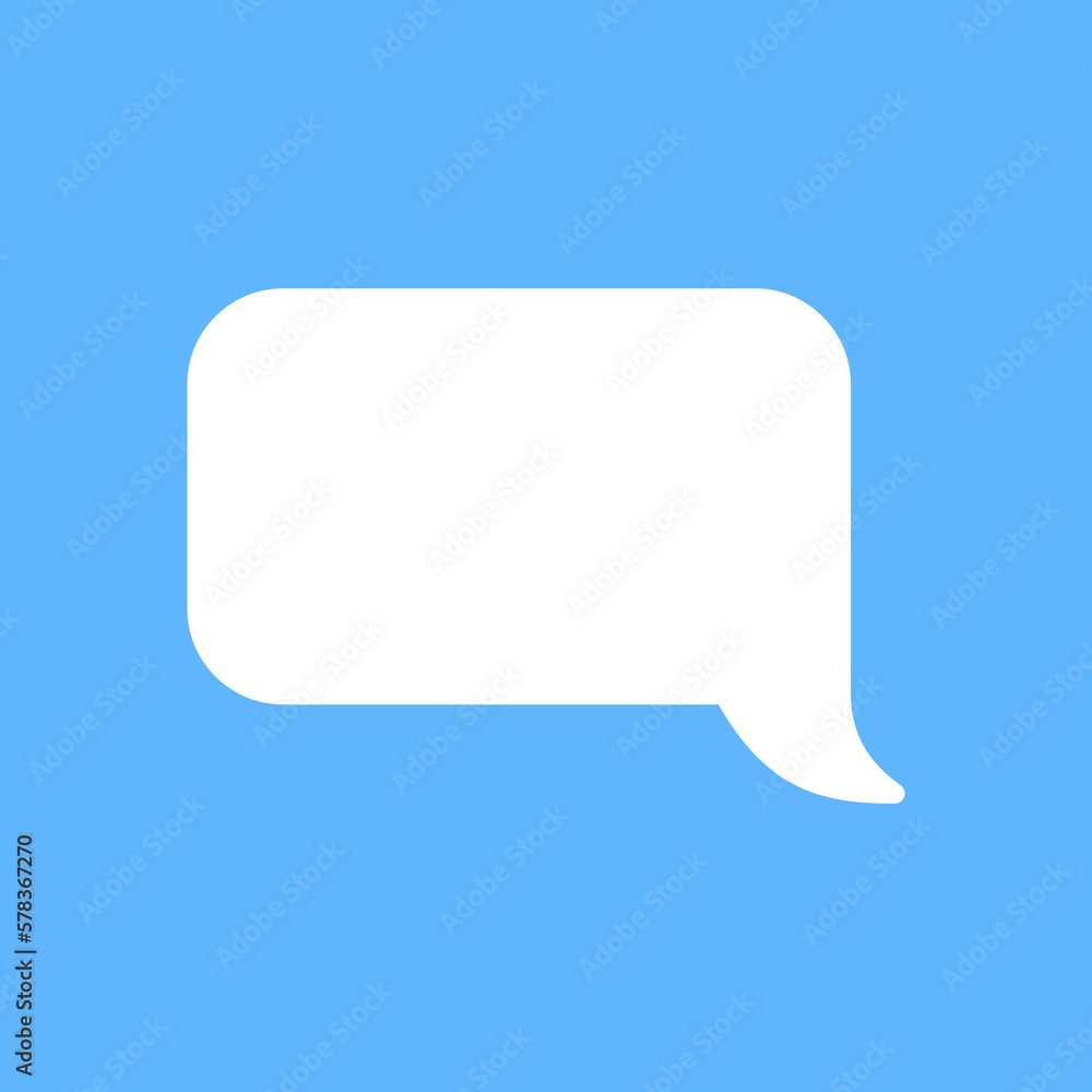 White speech bubbles vector element on blue background, Text balloon, Vector icon. White speech bubbles vector element on blue background, Text balloon, Vector icon.