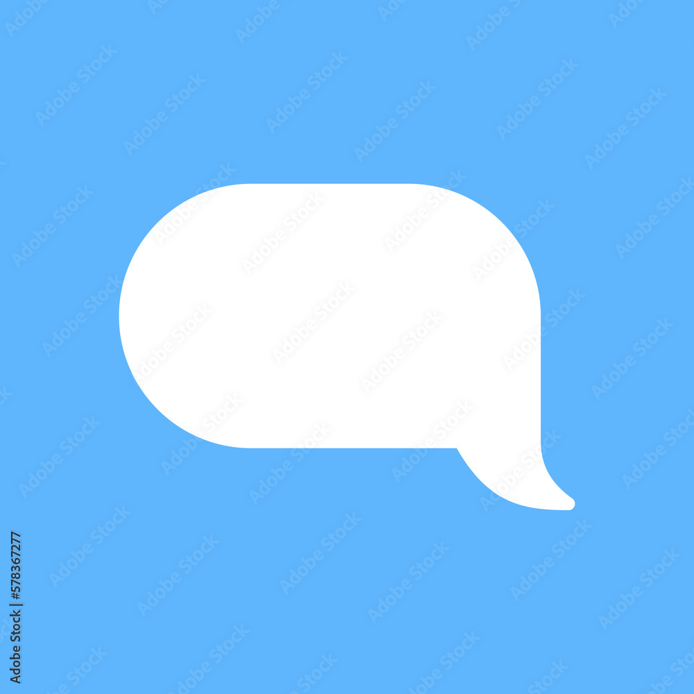 White speech bubbles vector element on blue background, Text balloon, Vector icon.