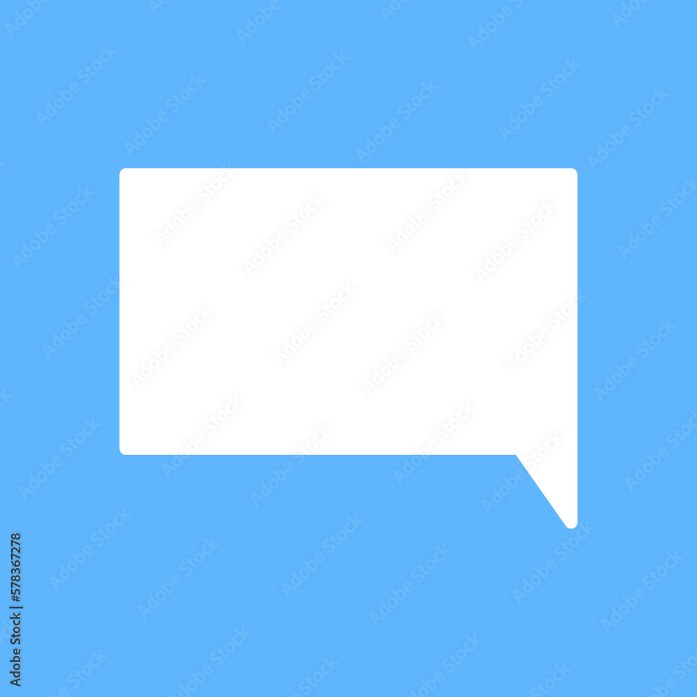White speech bubbles vector element on blue background, Text balloon, Vector icon. White speech bubbles vector element on blue background, Text balloon, Vector icon.