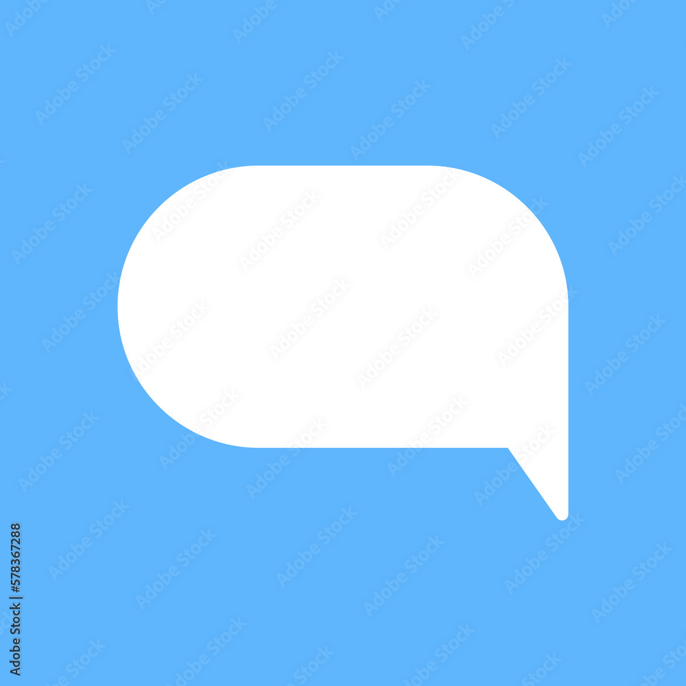 White speech bubbles vector element on blue background, Text balloon, Vector icon. White speech bubbles vector element on blue background, Text balloon, Vector icon.