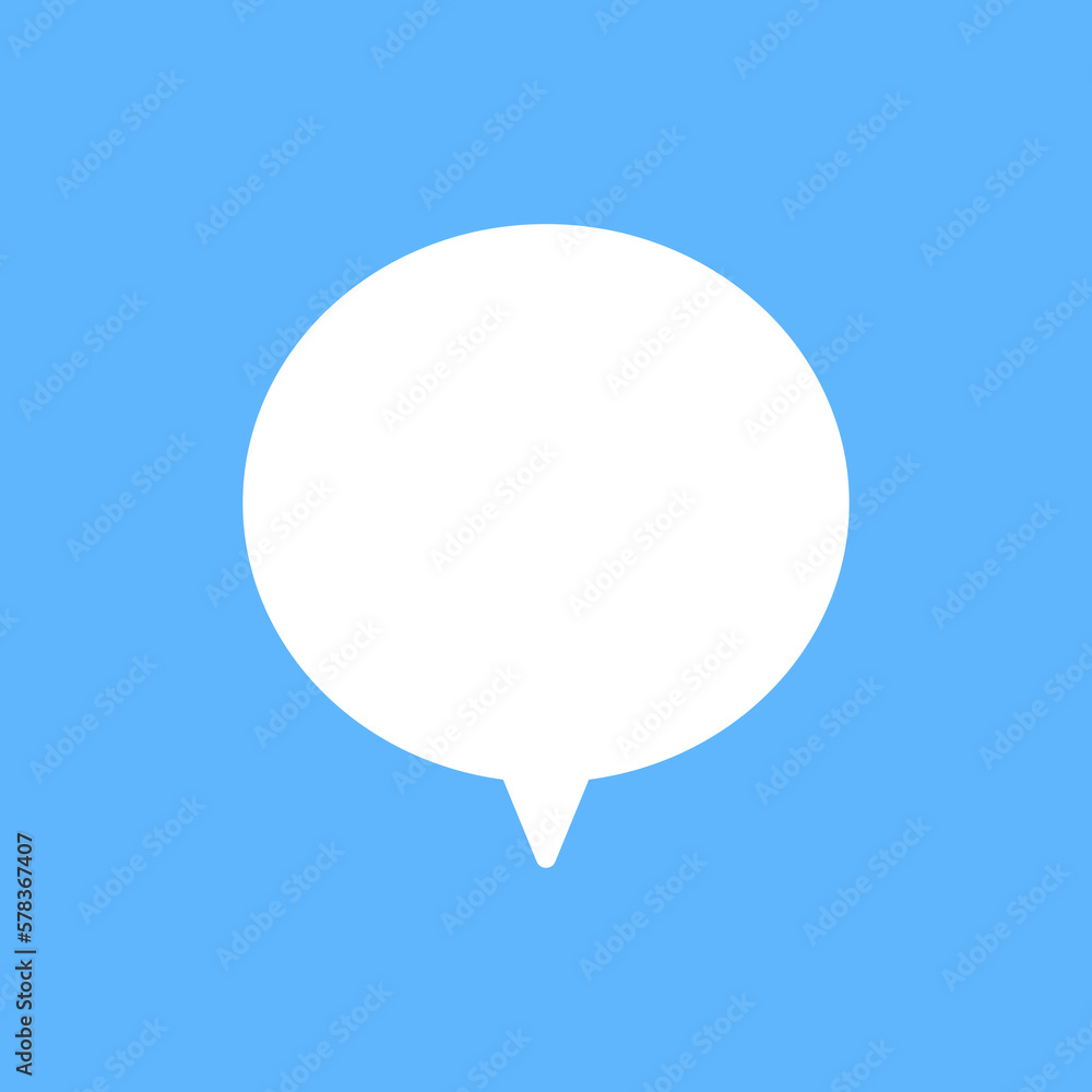 White speech bubbles vector element on blue background, Text balloon, Vector icon. White speech bubbles vector element on blue background, Text balloon, Vector icon.