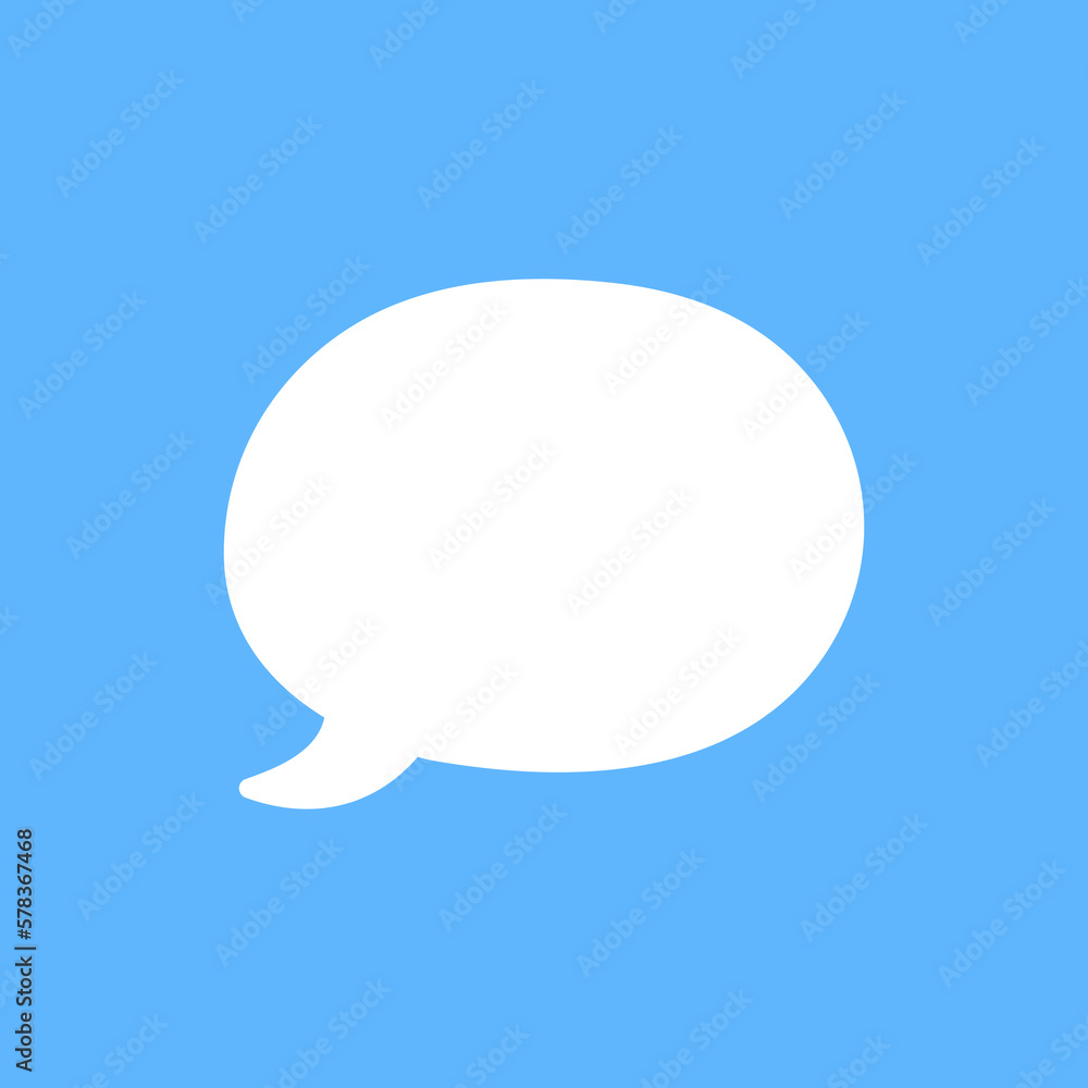 White speech bubbles vector element on blue background, Text balloon, Vector icon. White speech bubbles vector element on blue background, Text balloon, Vector icon.