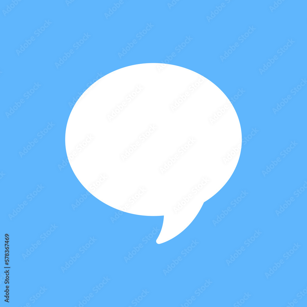 White speech bubbles vector element on blue background, Text balloon, Vector icon. White speech bubbles vector element on blue background, Text balloon, Vector icon.