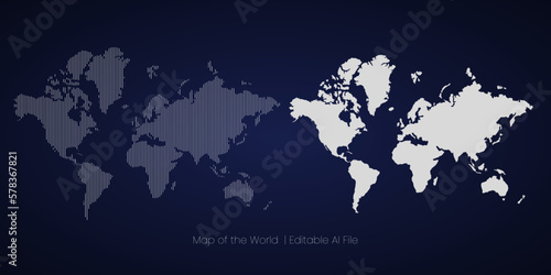World map design Editable AI file