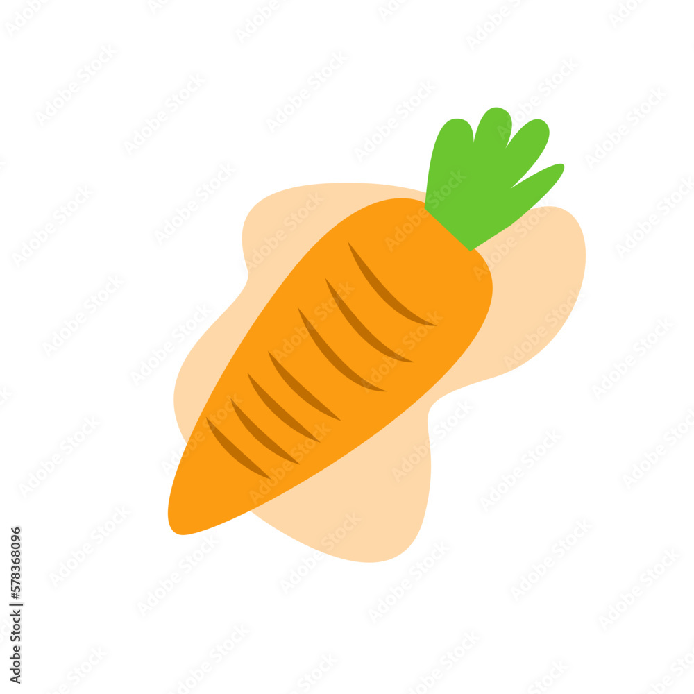 Illustration vector graphic of fresh carrot cartoon vegetables with carrot leaf Illustration vector graphic of fresh carrot cartoon vegetables with carrot leaf