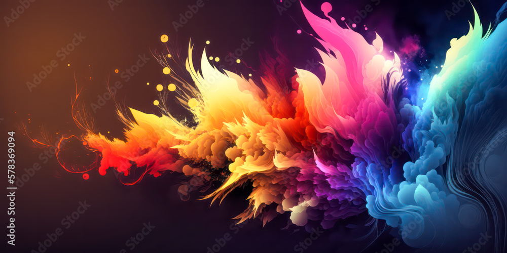 Abstract colorful panorama background wallpaper. Generative AI.