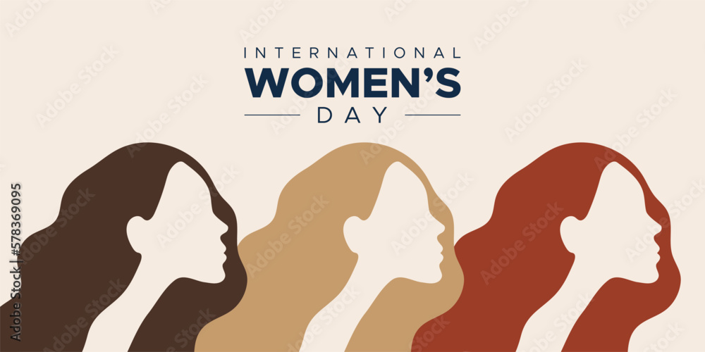 International Women's Day. March 8. Profile portraits women. #EmbraceEquity. Vector illustration, flat design