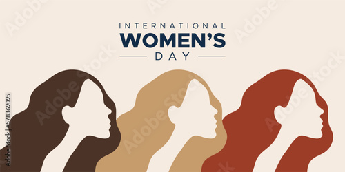 International Women's Day. March 8. Profile portraits women. #EmbraceEquity. Vector illustration, flat design