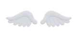 3d minimal white wing. cute white wing. 3d illustration.