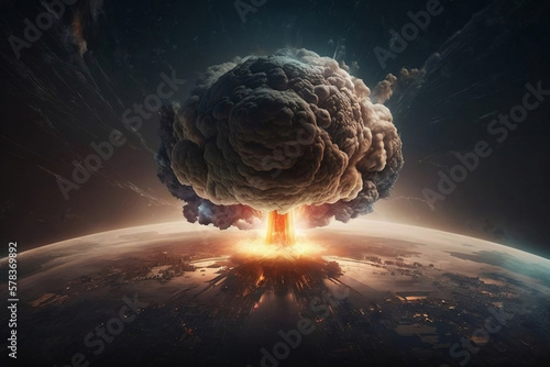 nuclear bomb explosion.apocalypse. generated by AI